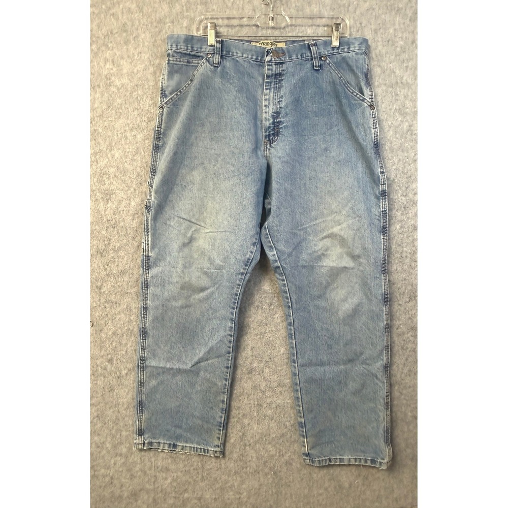 Wrangler Authentics Mens Carpenter Jeans Light Wash Denim Work Pants 38x29